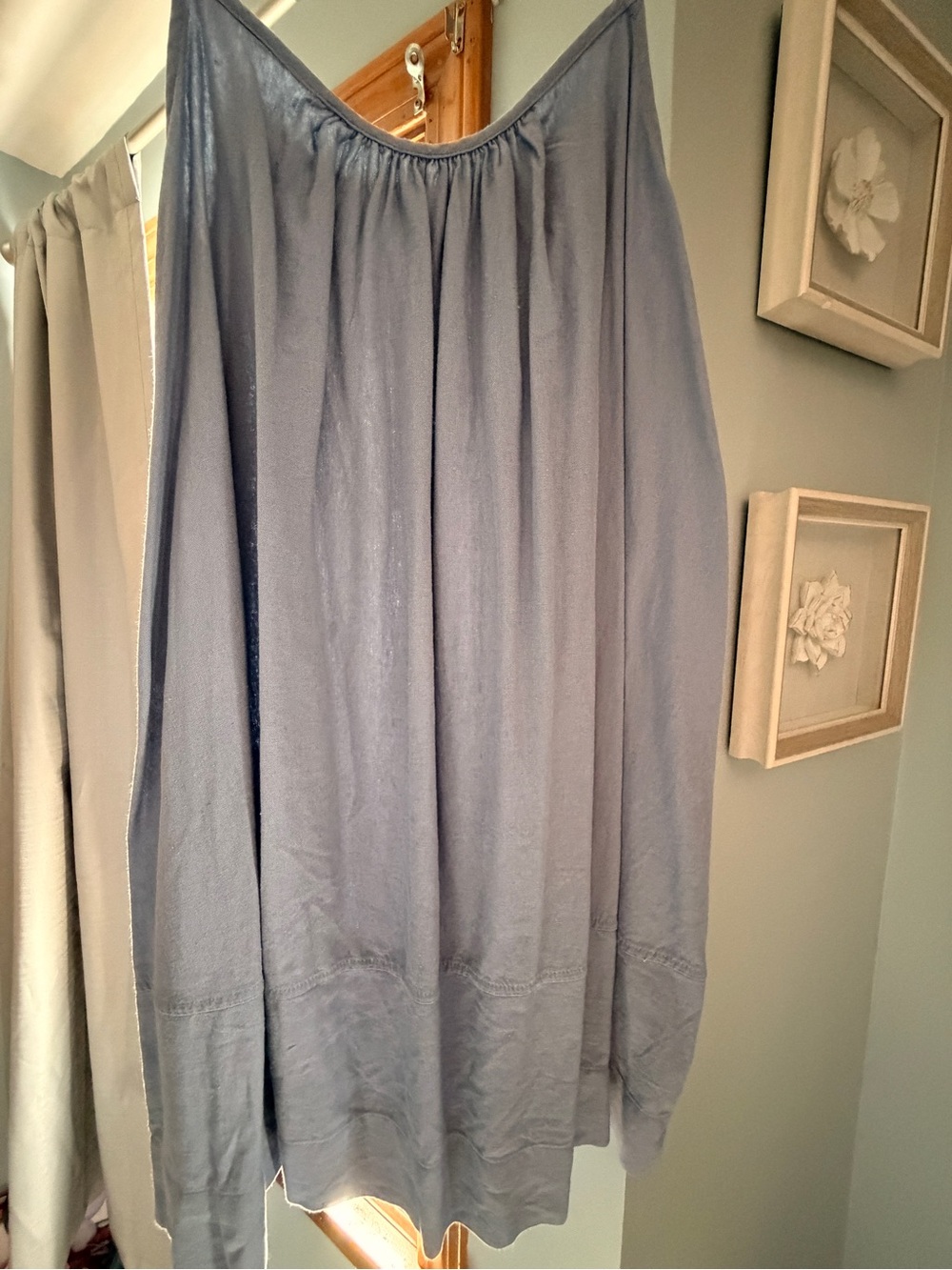 Women's Midi Dress in Light Blue - Flowy Denim Vibes